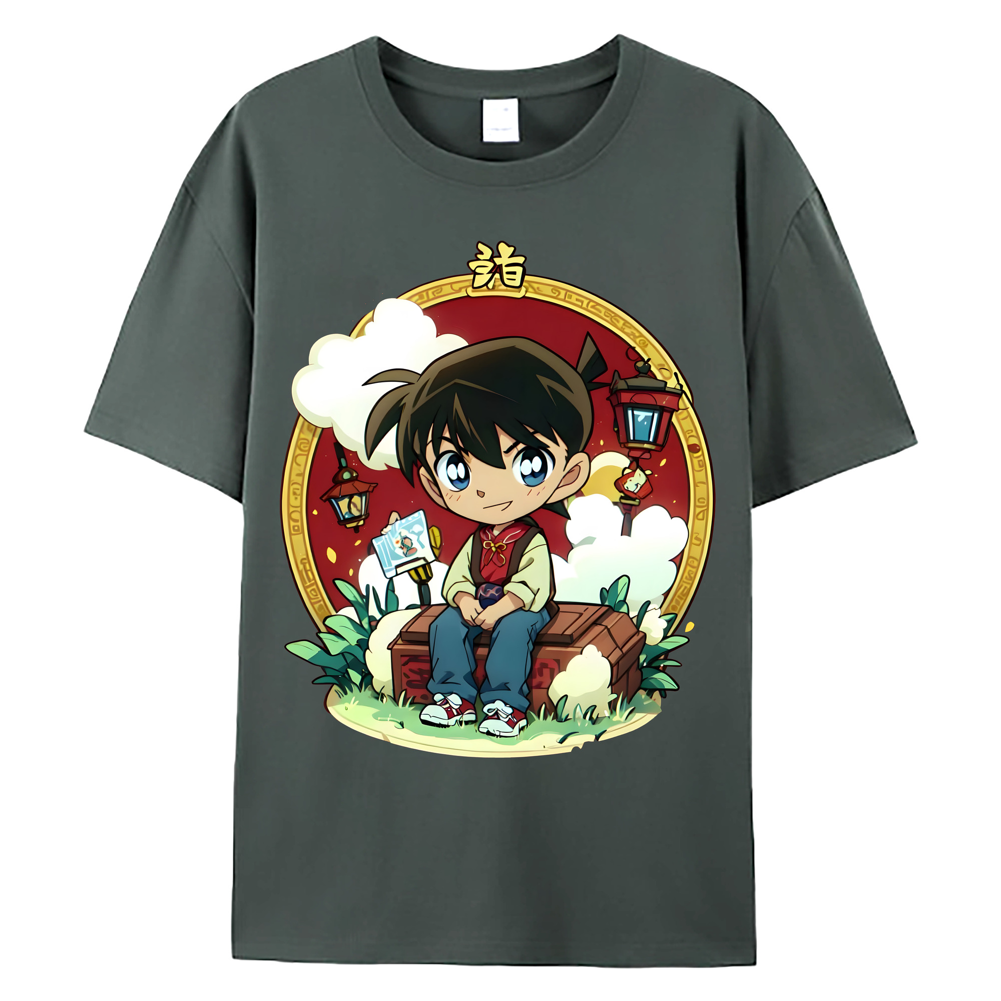 （画像用） 名探偵コナン 江戸川 コナン Detective Conan Conan Edogawa 綿100％ メンズ半袖Tシャツ｜肌触りやわらか＆通気性